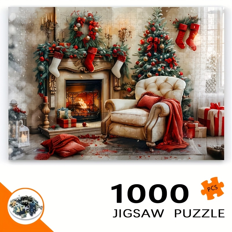 Board Game Live - Festliches Weihnachts-Puzzle Gemütliche Wohnzimmerszene Weihnachtsbaum Kamin
